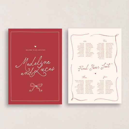 Endless Love Welcome Sign & Seating Chart Combo