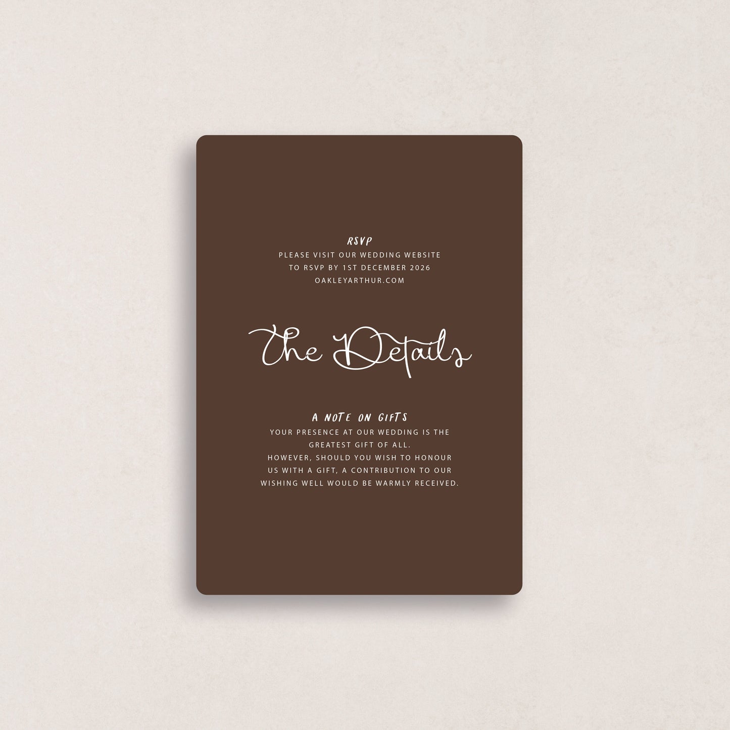 All I Want Details Card