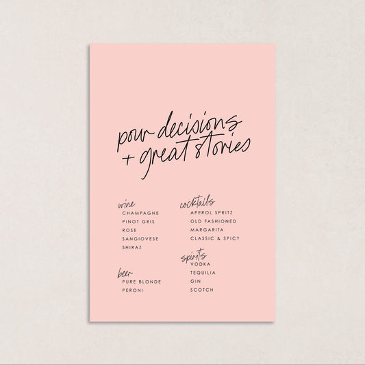 Hello Lovely Drink Menus