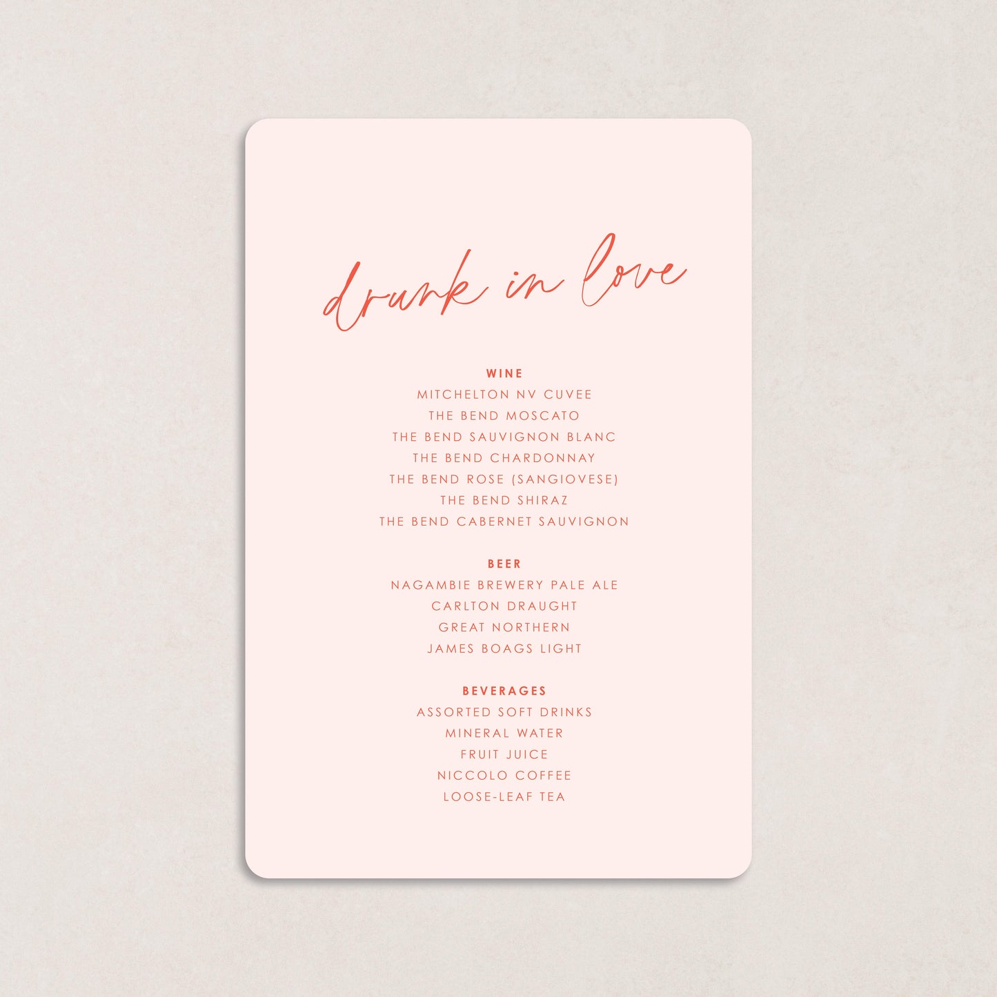 Honeymoon A4 Bar Sign