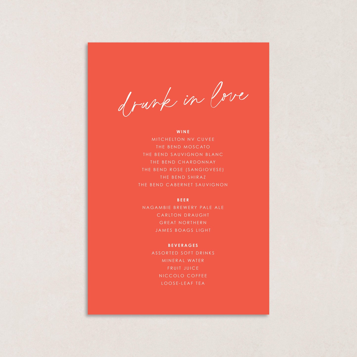 Honeymoon A4 Bar Sign