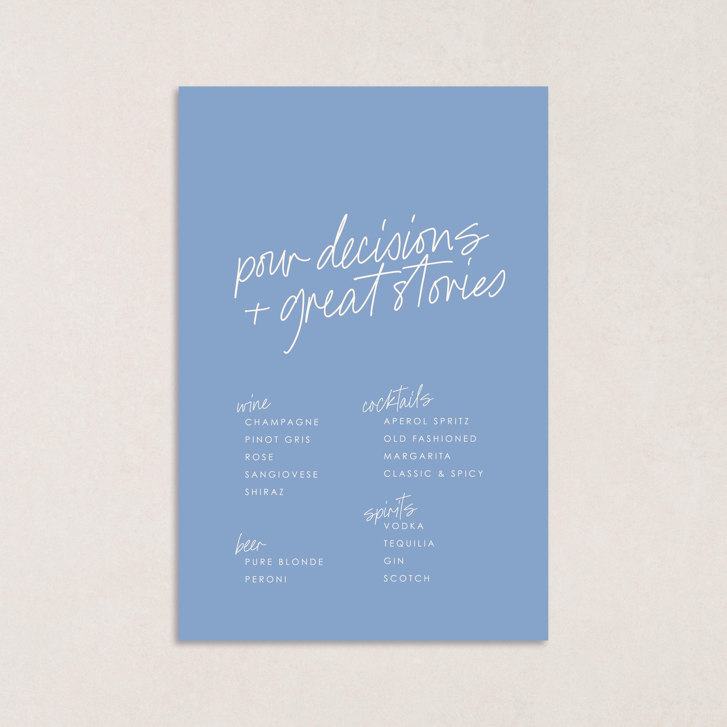 Hello Lovely Drink Menus