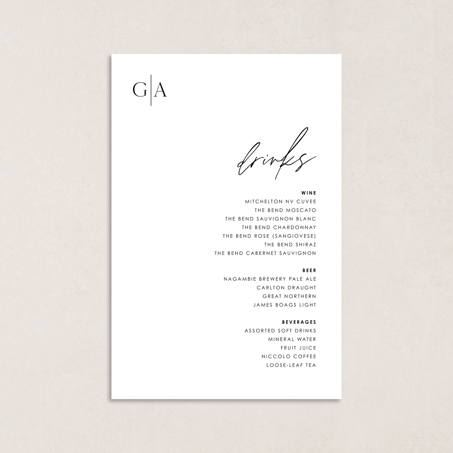 Bloomin Love Drink Menus