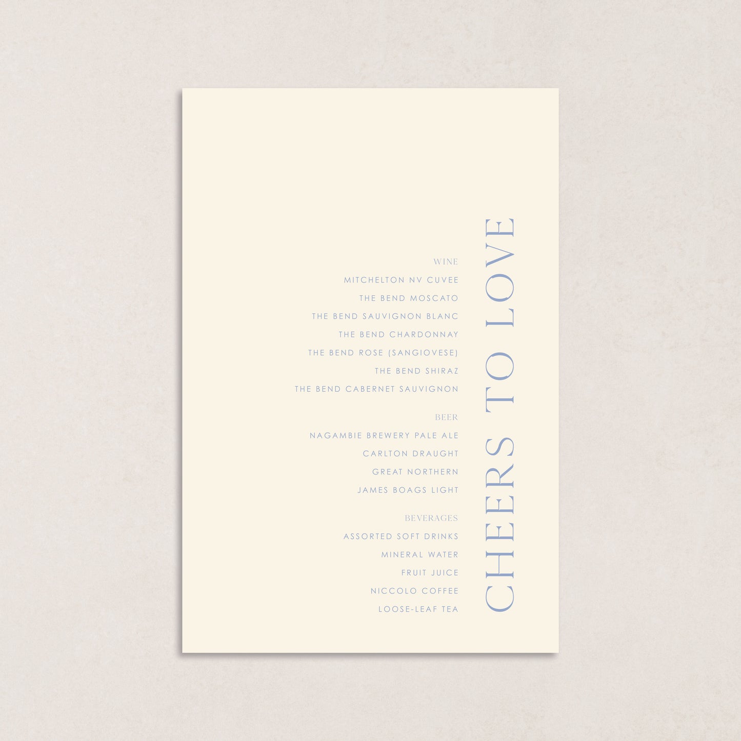 Classic At Best Drink Menus