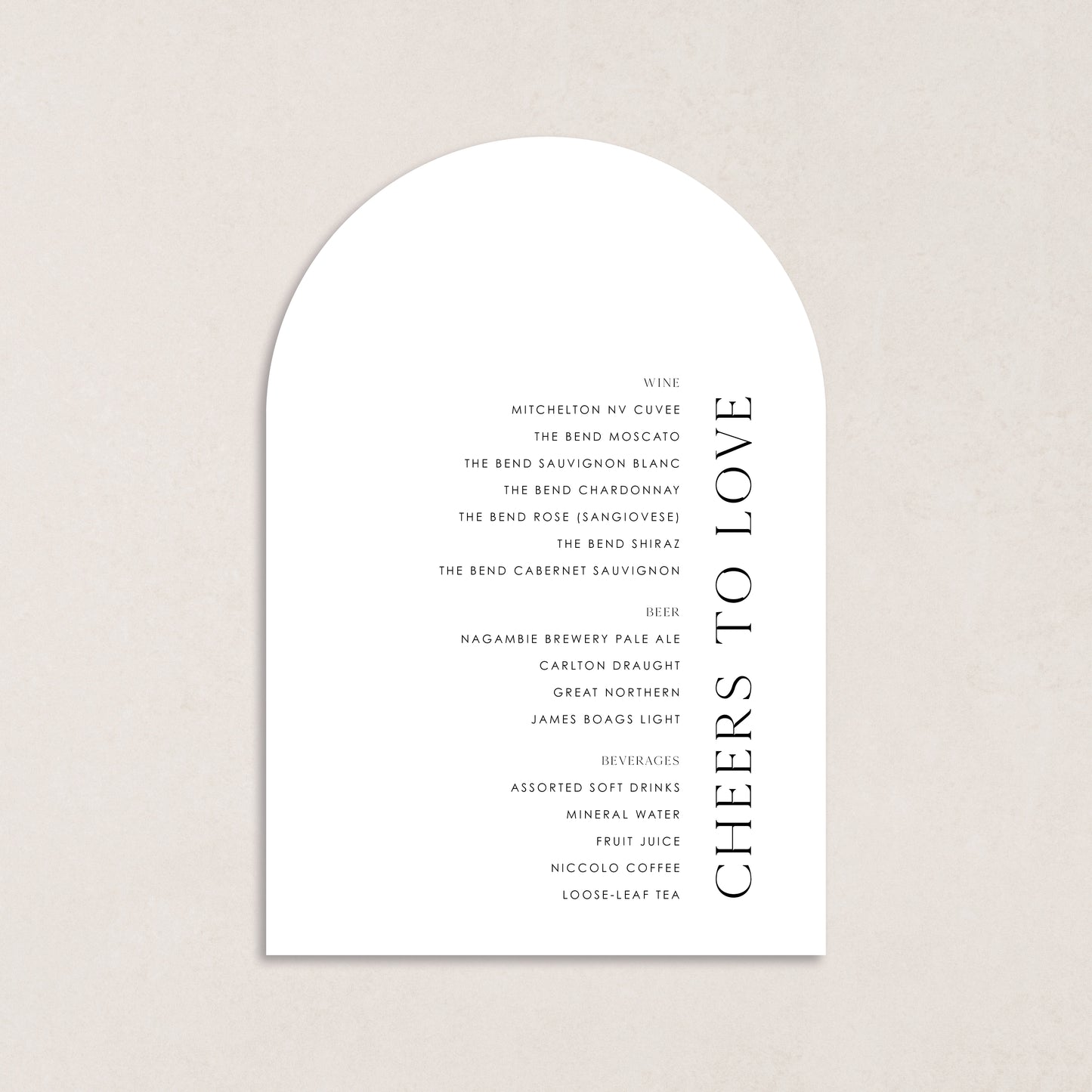 Classic At Best Drink Menus