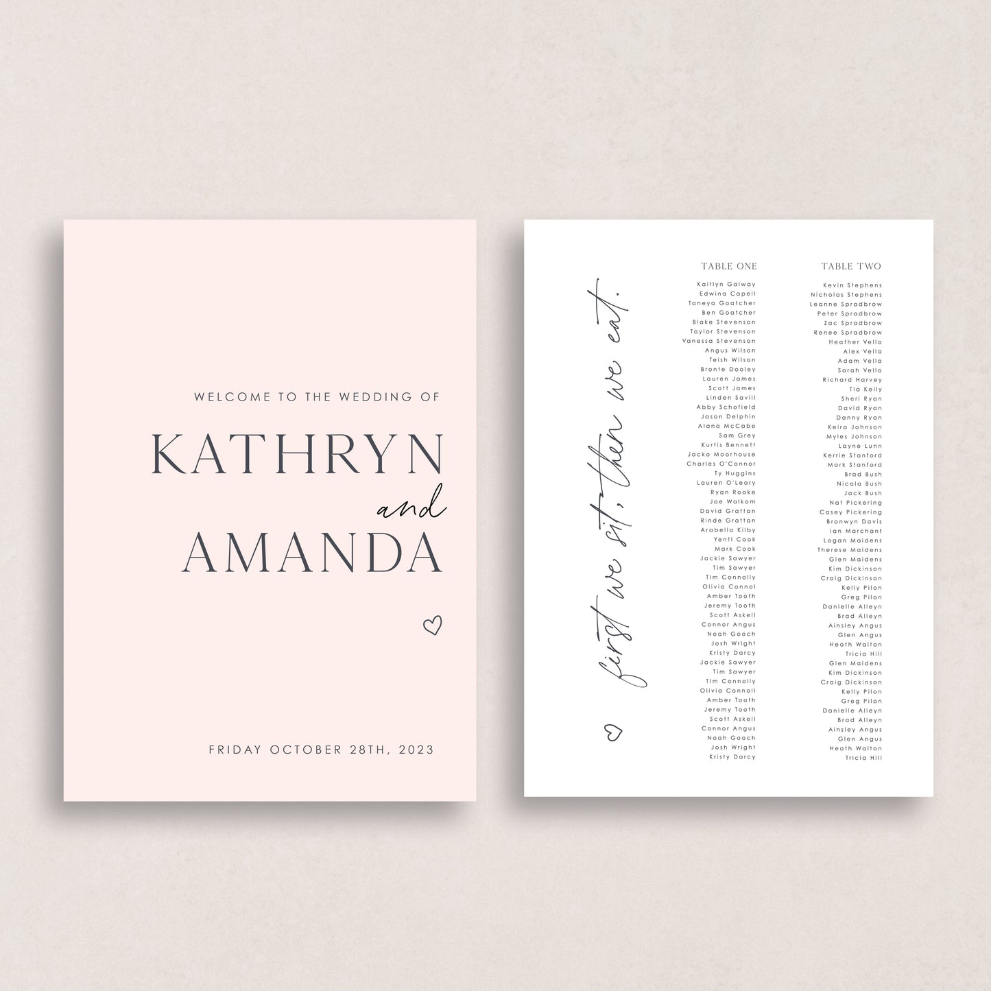 Classic At Best Welcome Sign & Seating Chart Combo