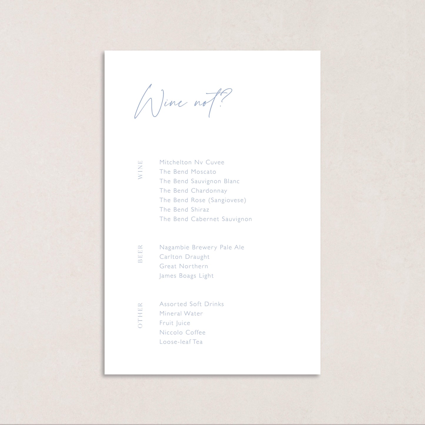 I Choose You Drink Menus