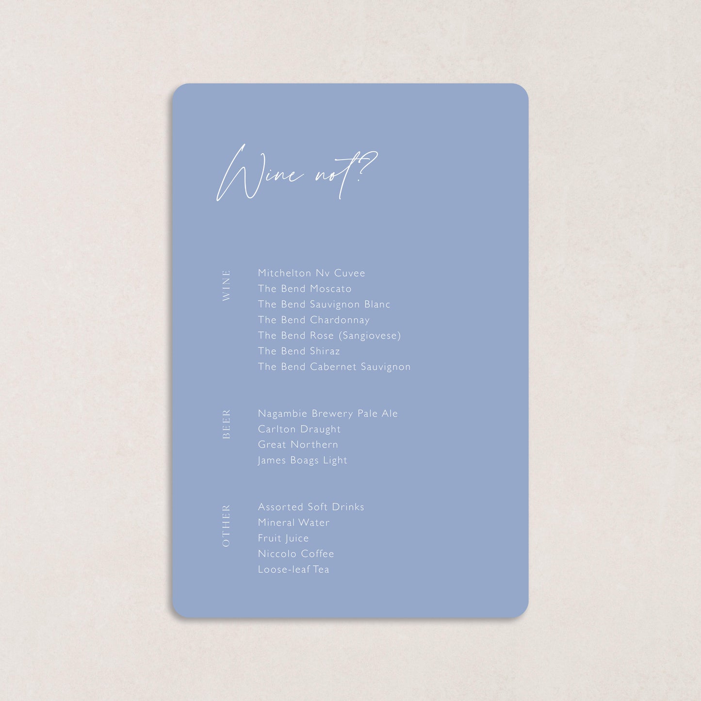 I Choose You Drink Menus