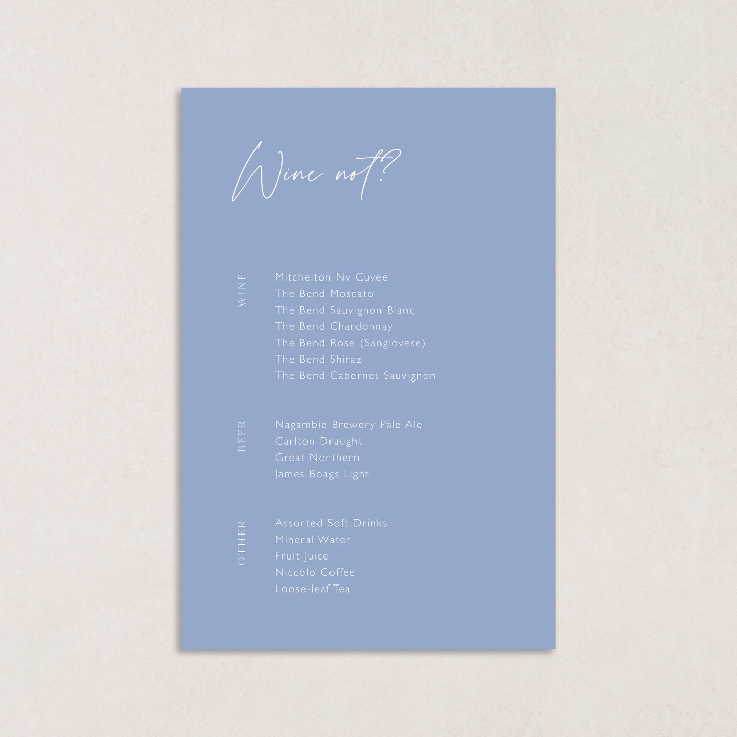 I Choose You Drink Menus