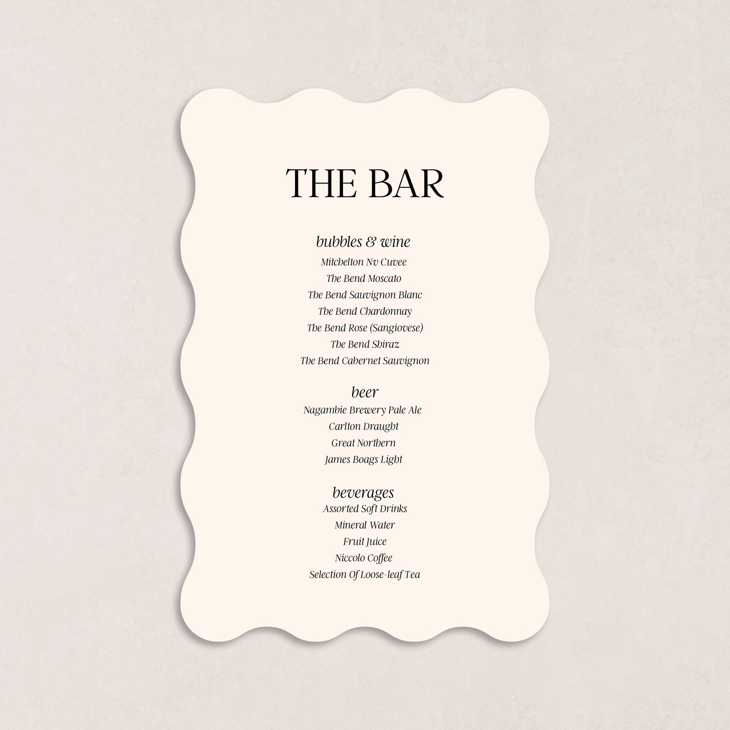 You've Got The Love Drink Menus