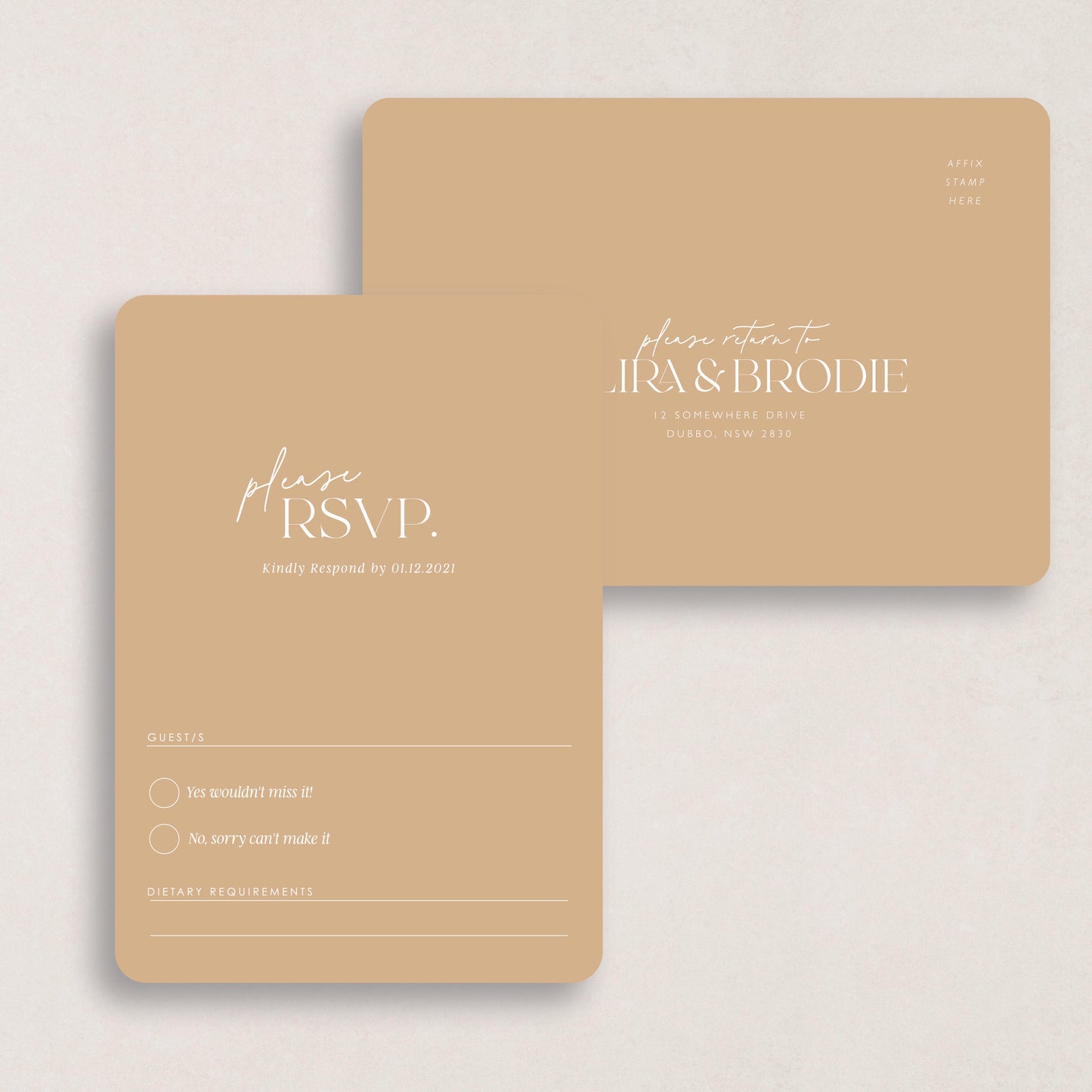 Only One RSVP Card
