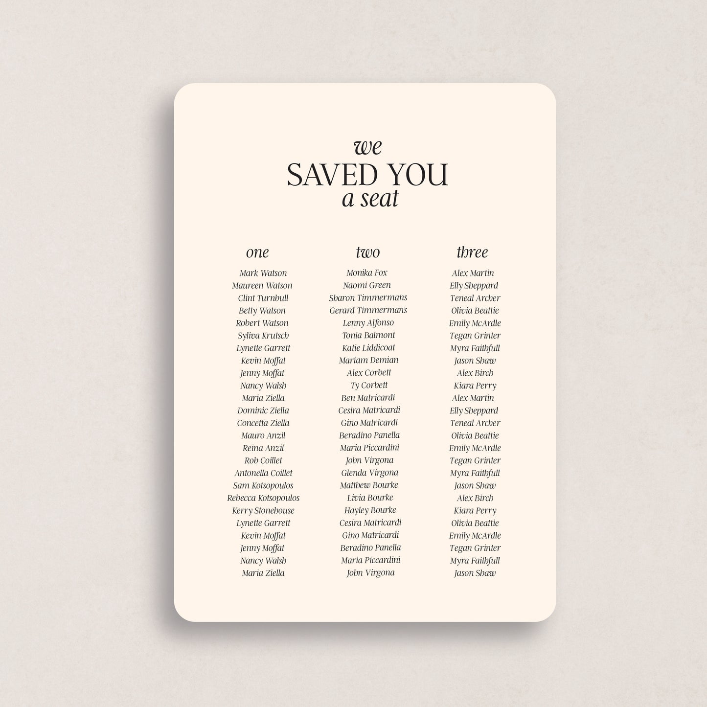 You've Got The Love Seating Chart