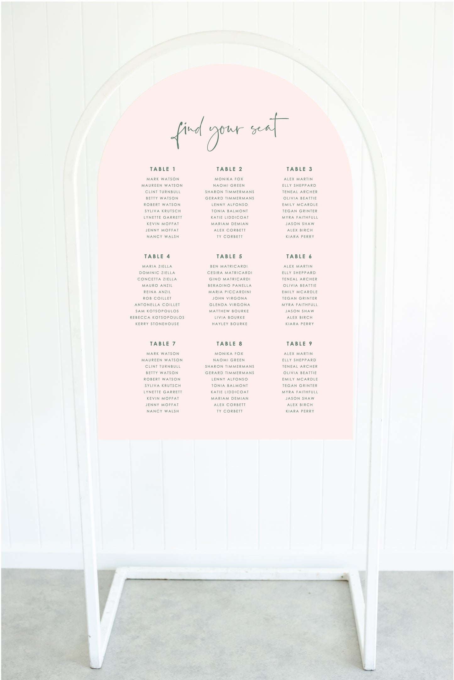 Loved Up Seating Chart