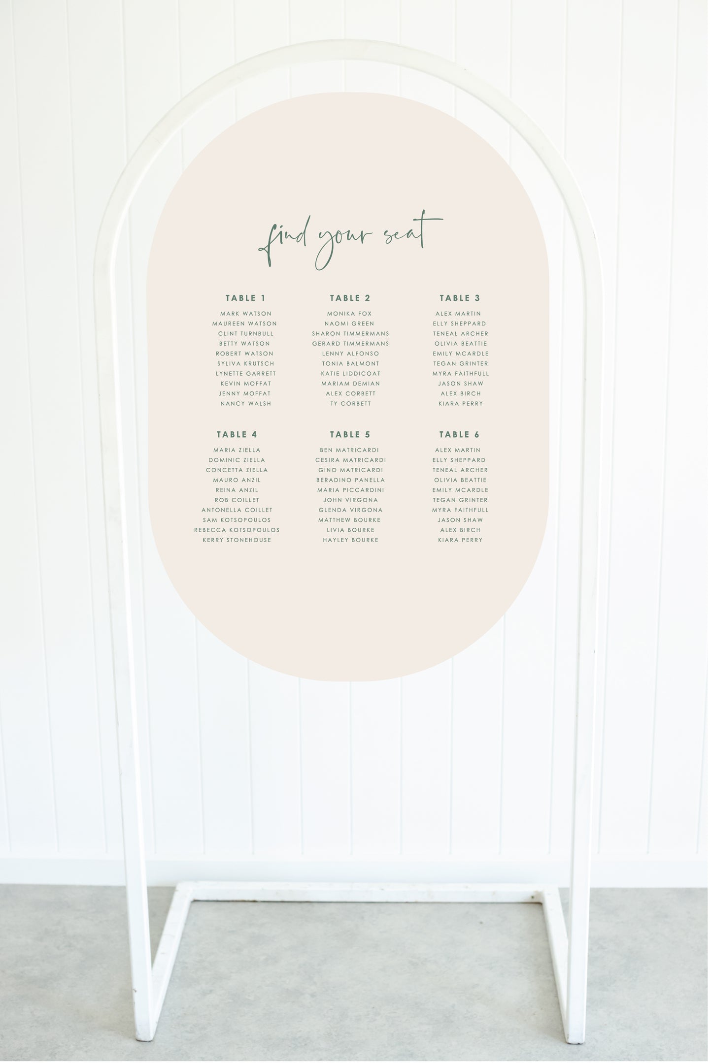 Loved Up Seating Chart