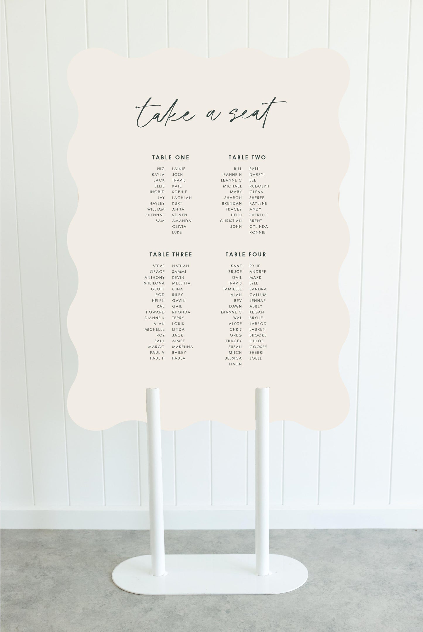 Honey Seating Chart