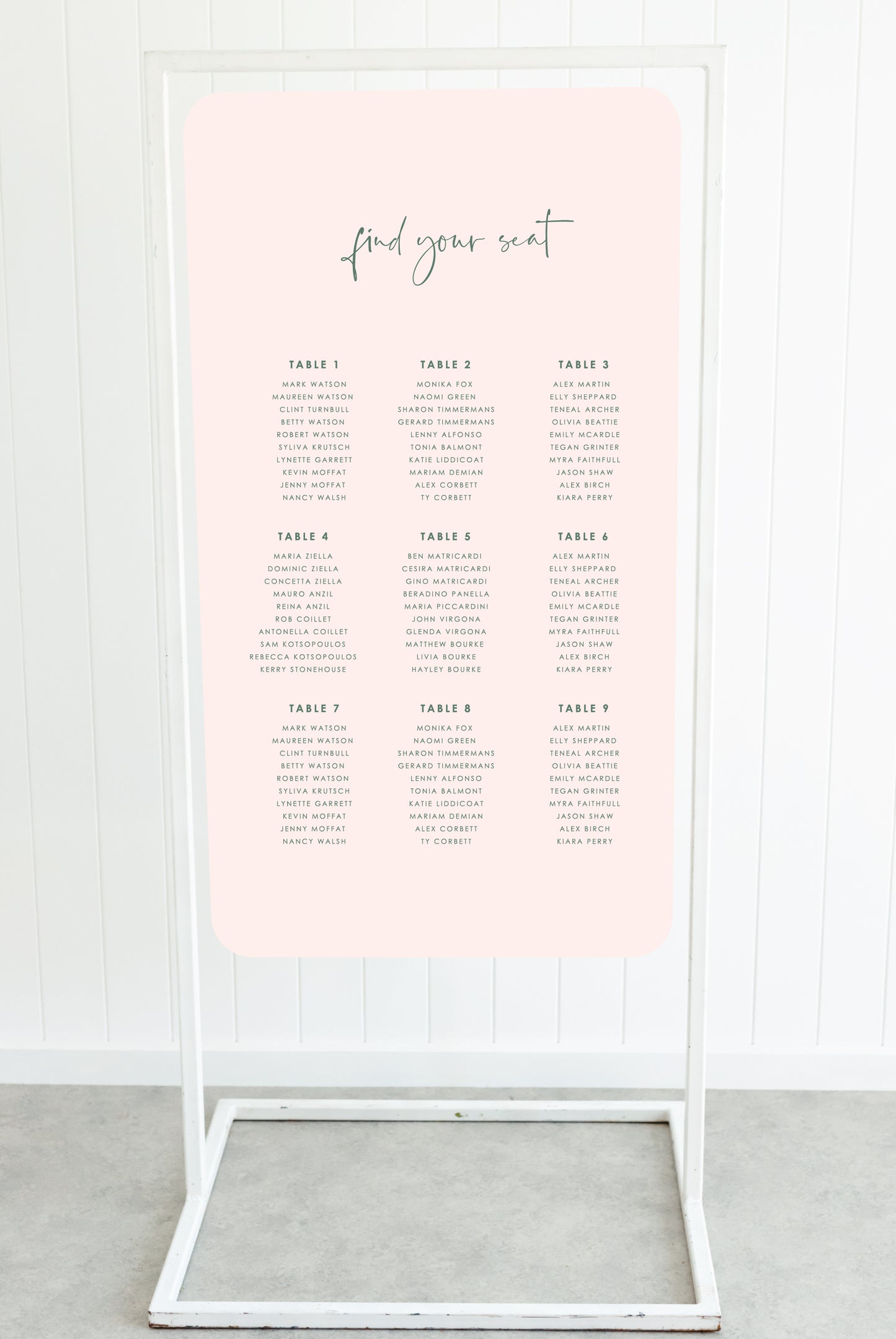 Loved Up Seating Chart