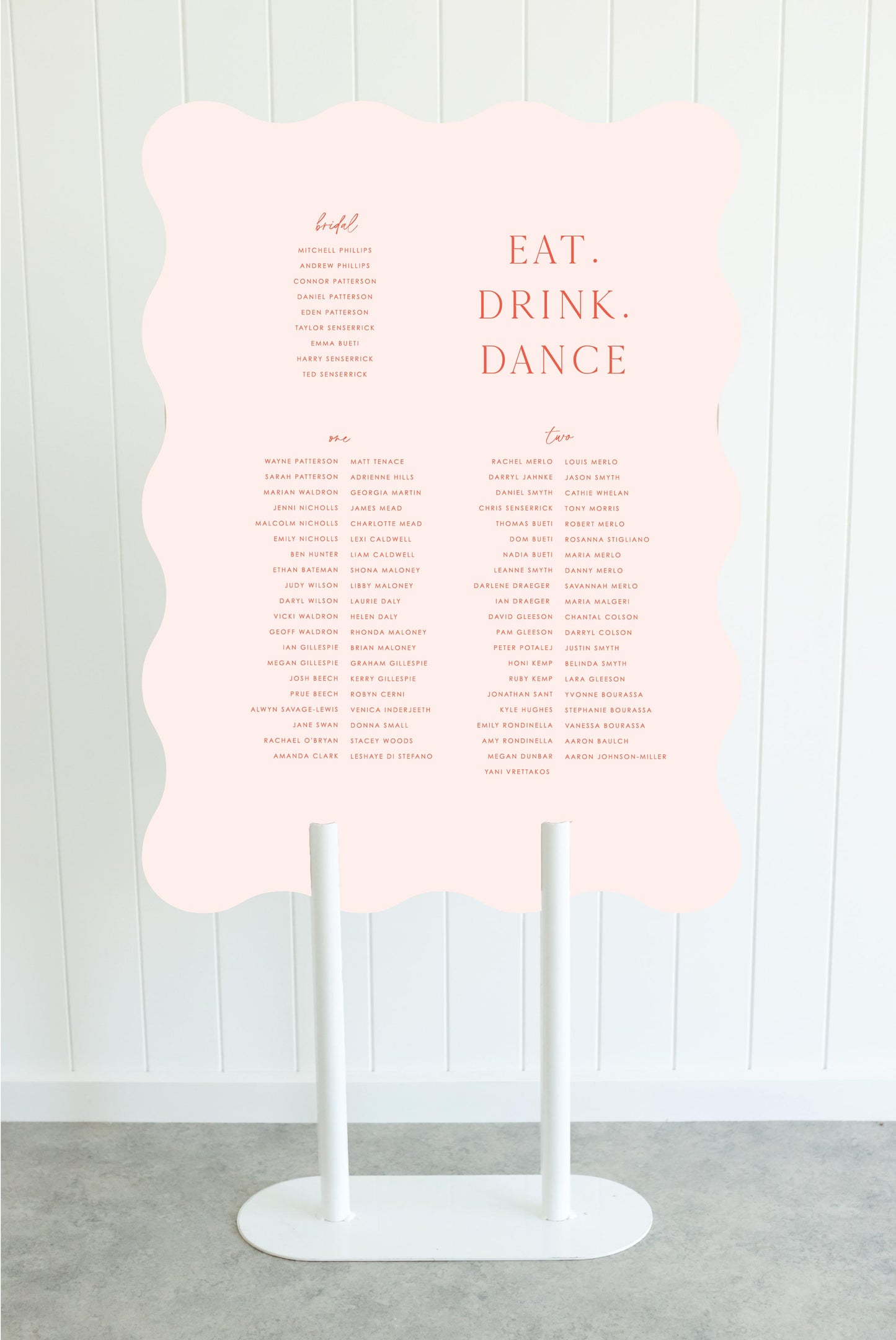 Honeymoon Seating Chart