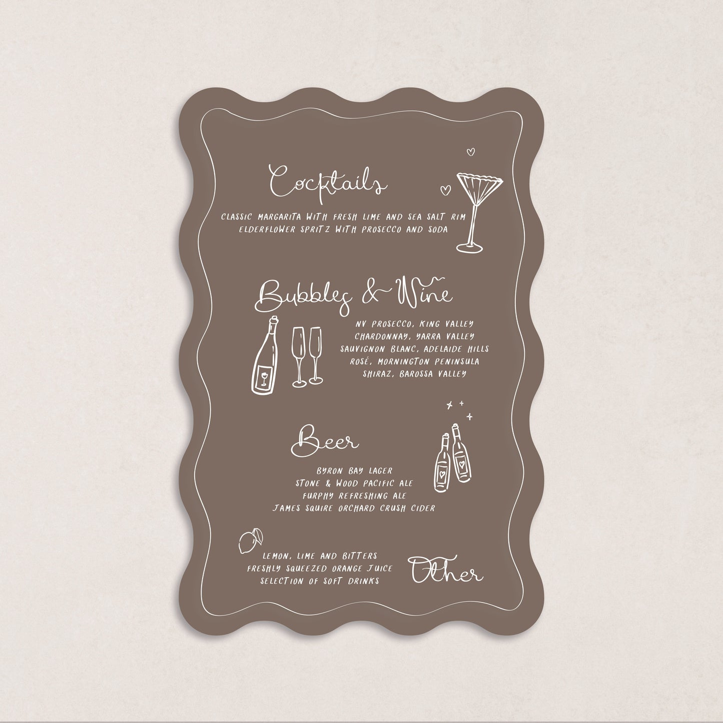 All I Want Drink Menus