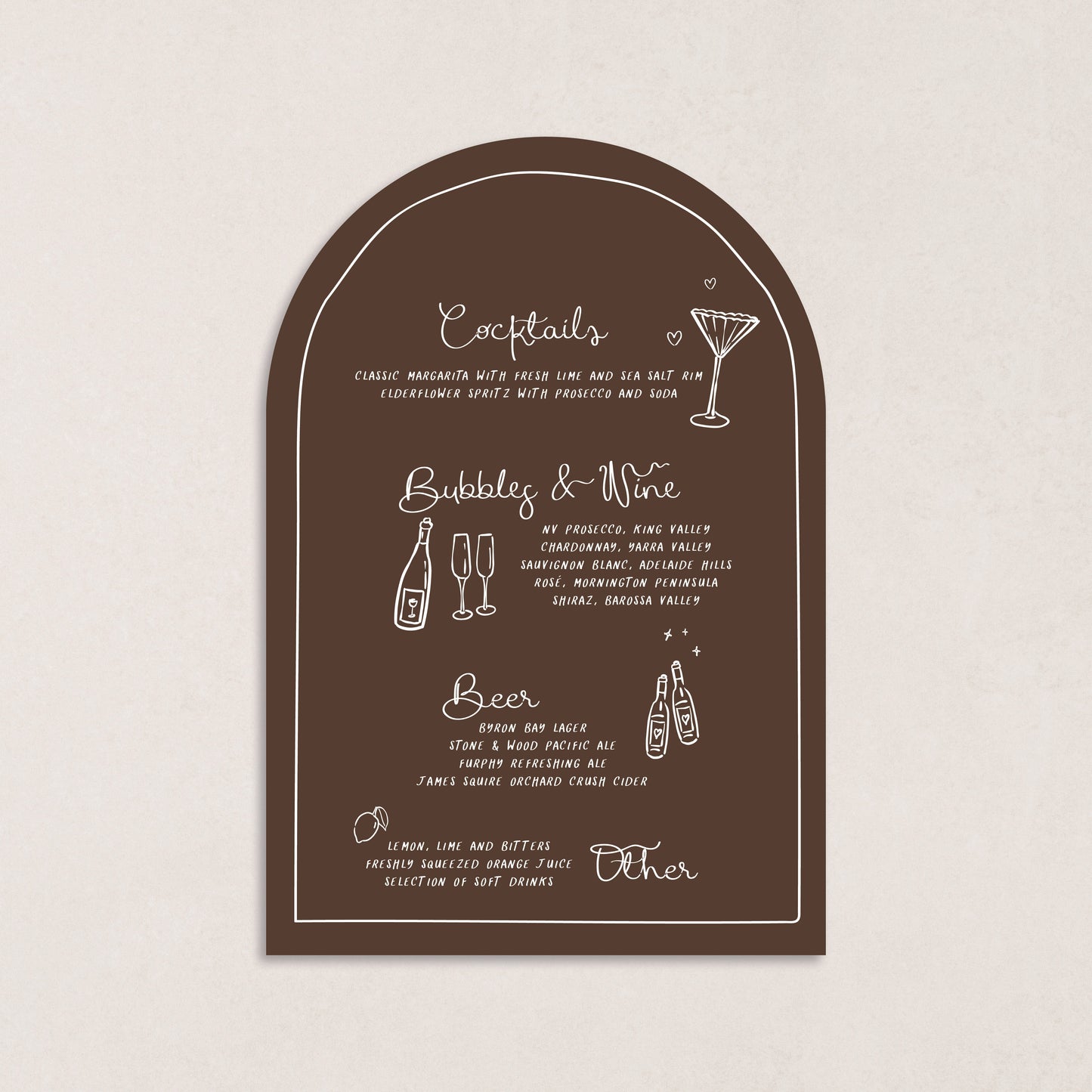 All I Want Drink Menus