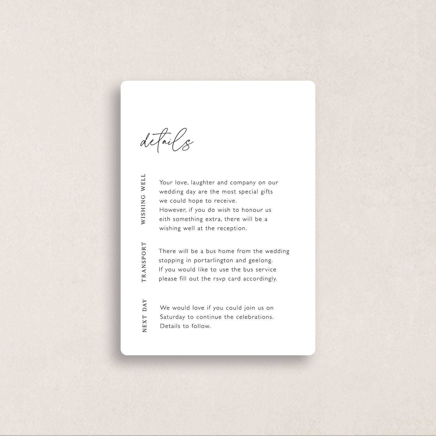 I Choose You Details Card