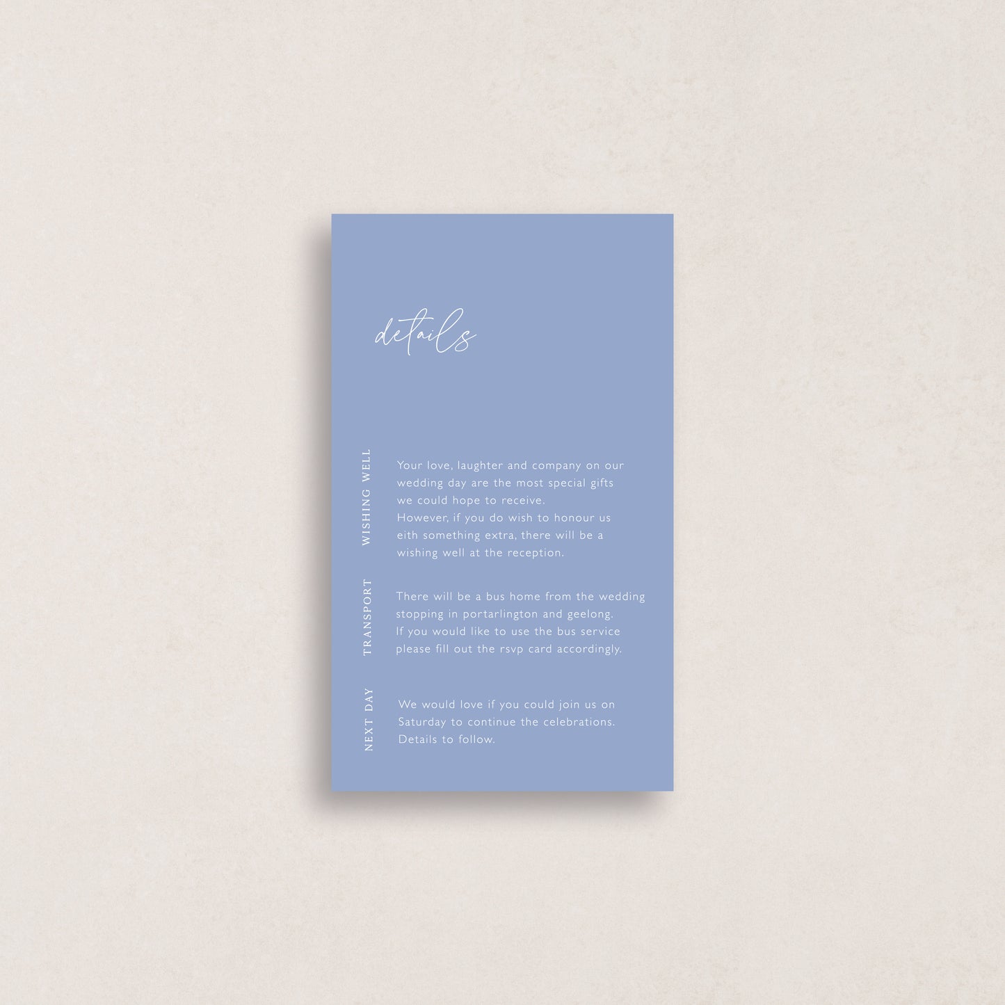 I Choose You Details Card