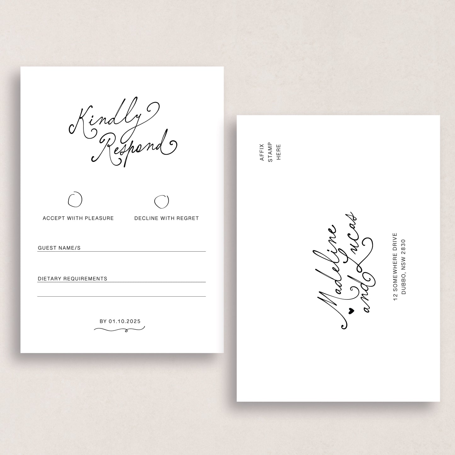 Endless Love RSVP Card