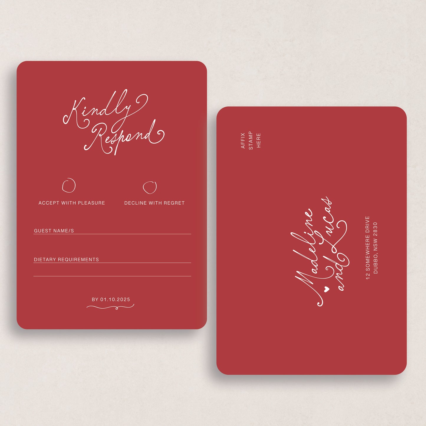 Endless Love RSVP Card