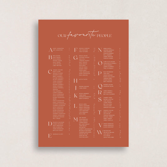 Only One Seating Chart