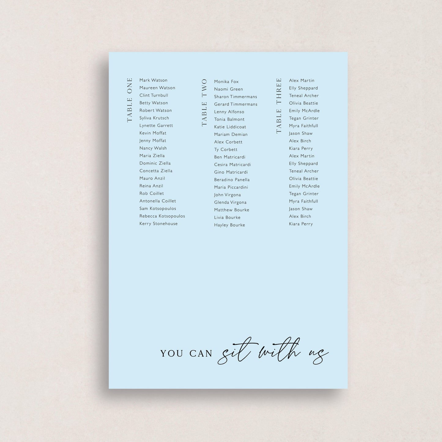 I Choose You Seating Chart