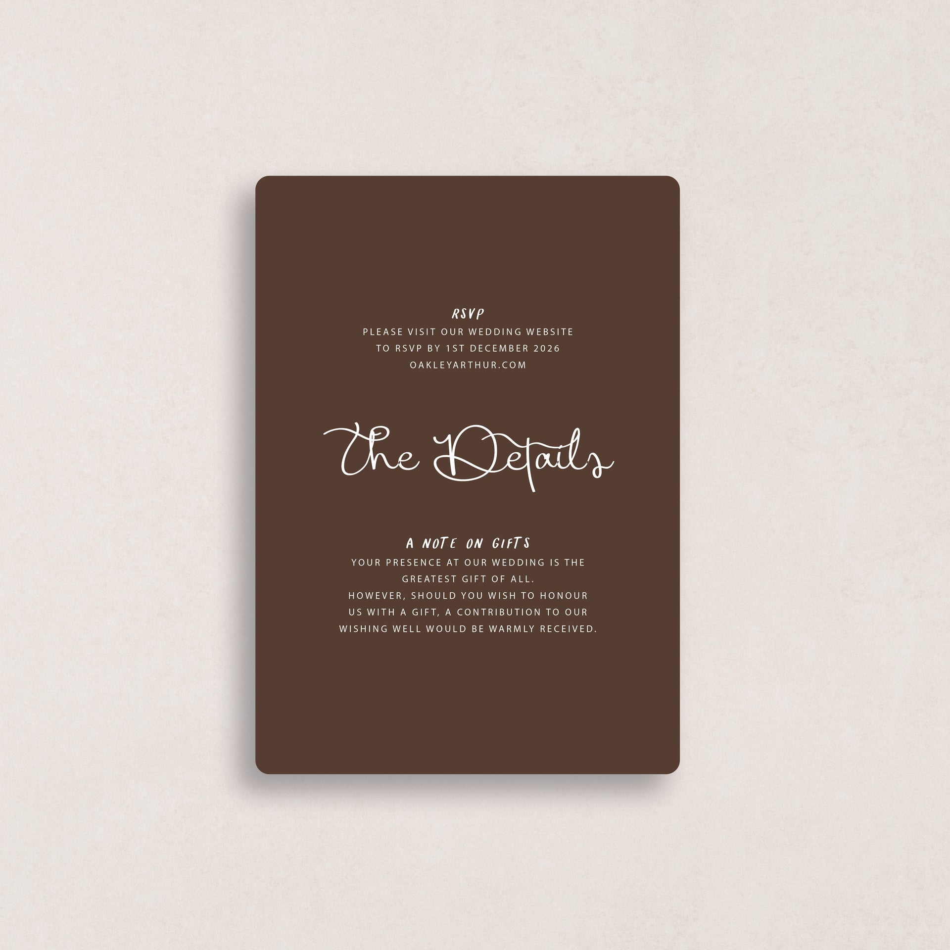 All I Want Details Card