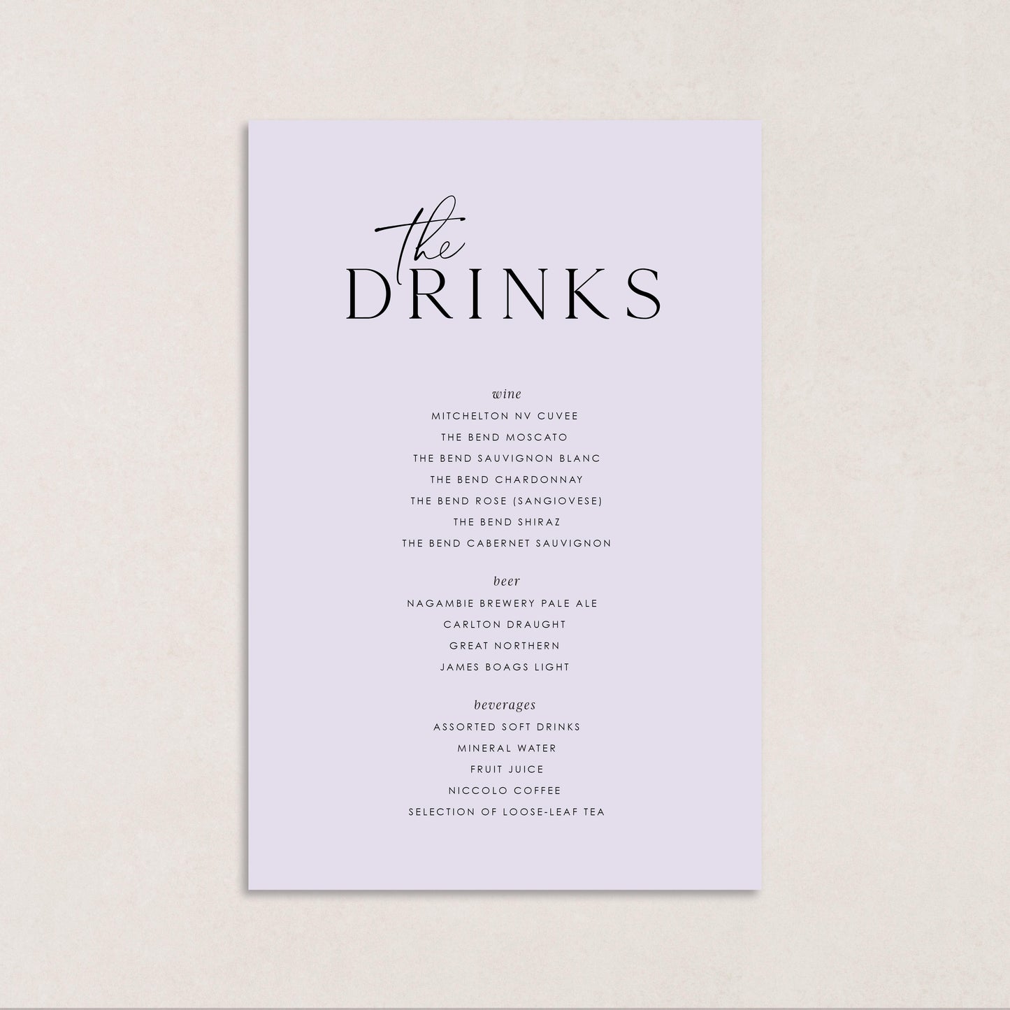 Laps Around The Sun Drink Menus