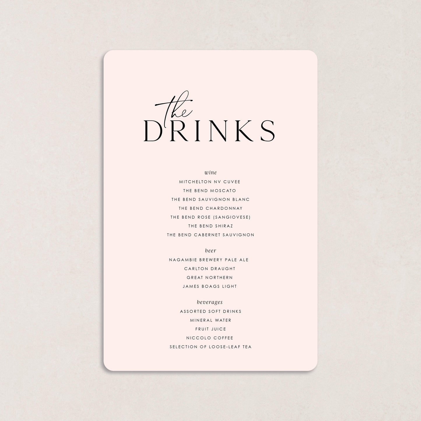 Laps Around The Sun Drink Menus