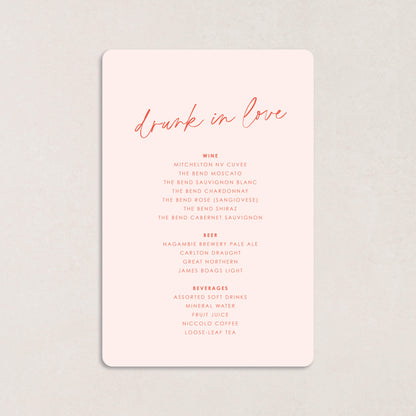 Honeymoon Drink Menus