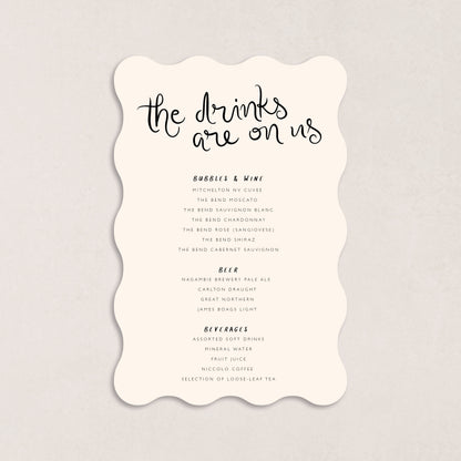 Love Song Drink Menus