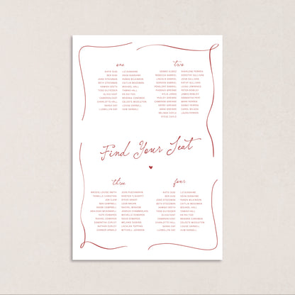 Endless Love Seating Chart