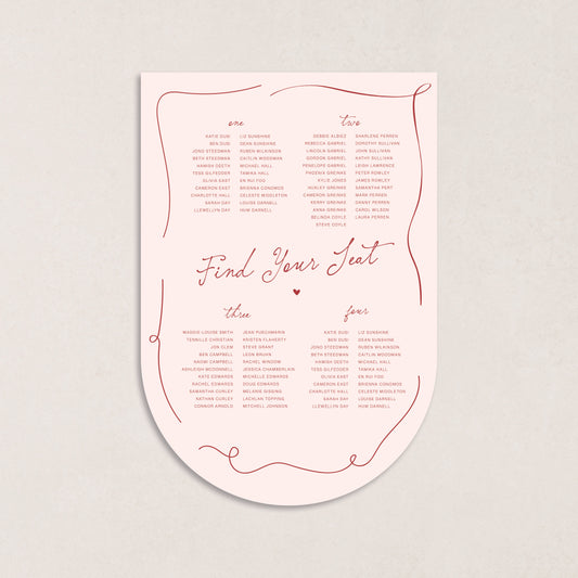 Endless Love Seating Chart