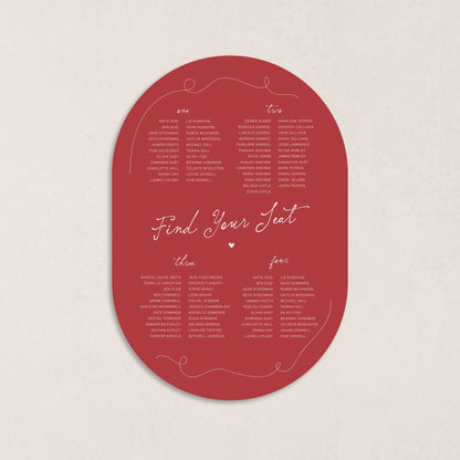 Endless Love Seating Chart