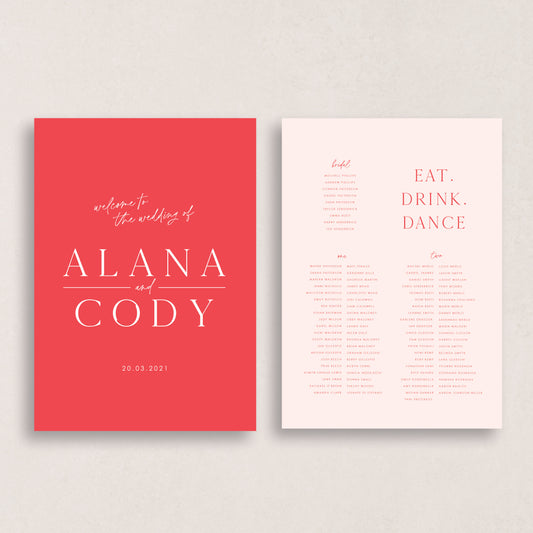 Honeymoon Welcome Sign & Seating Chart Combo