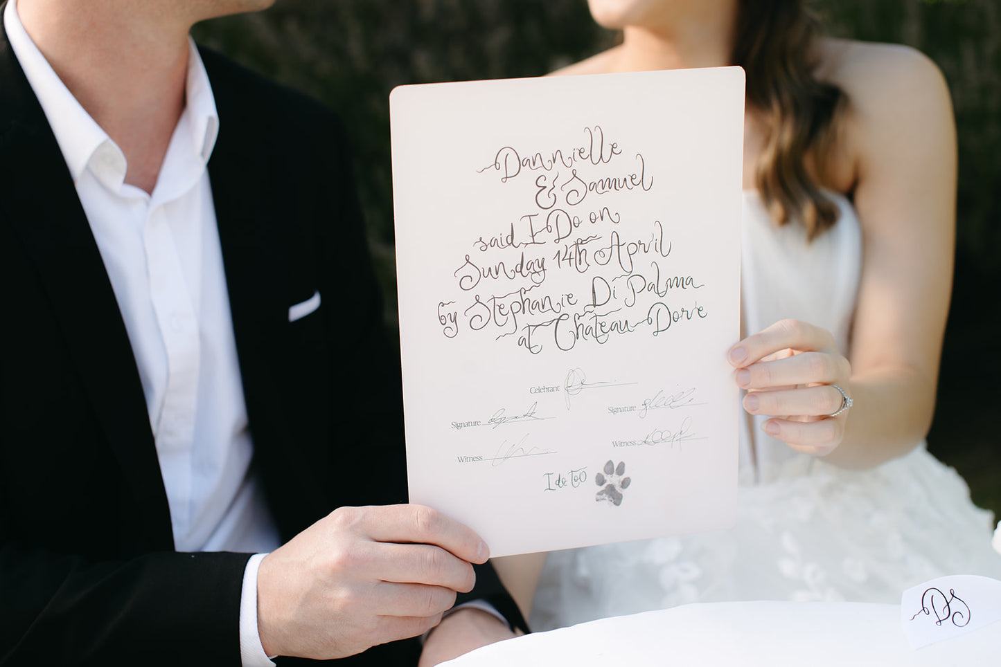 Marriage Certificate, Champagne Label & Ribbons