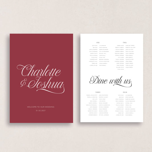 Script Welcome Sign & Seating Chart Combo
