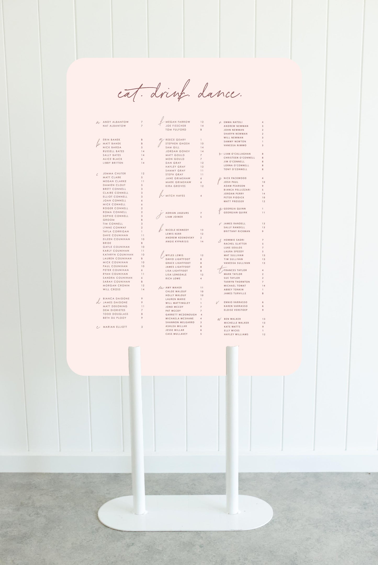 Dreamy Days Seating Chart