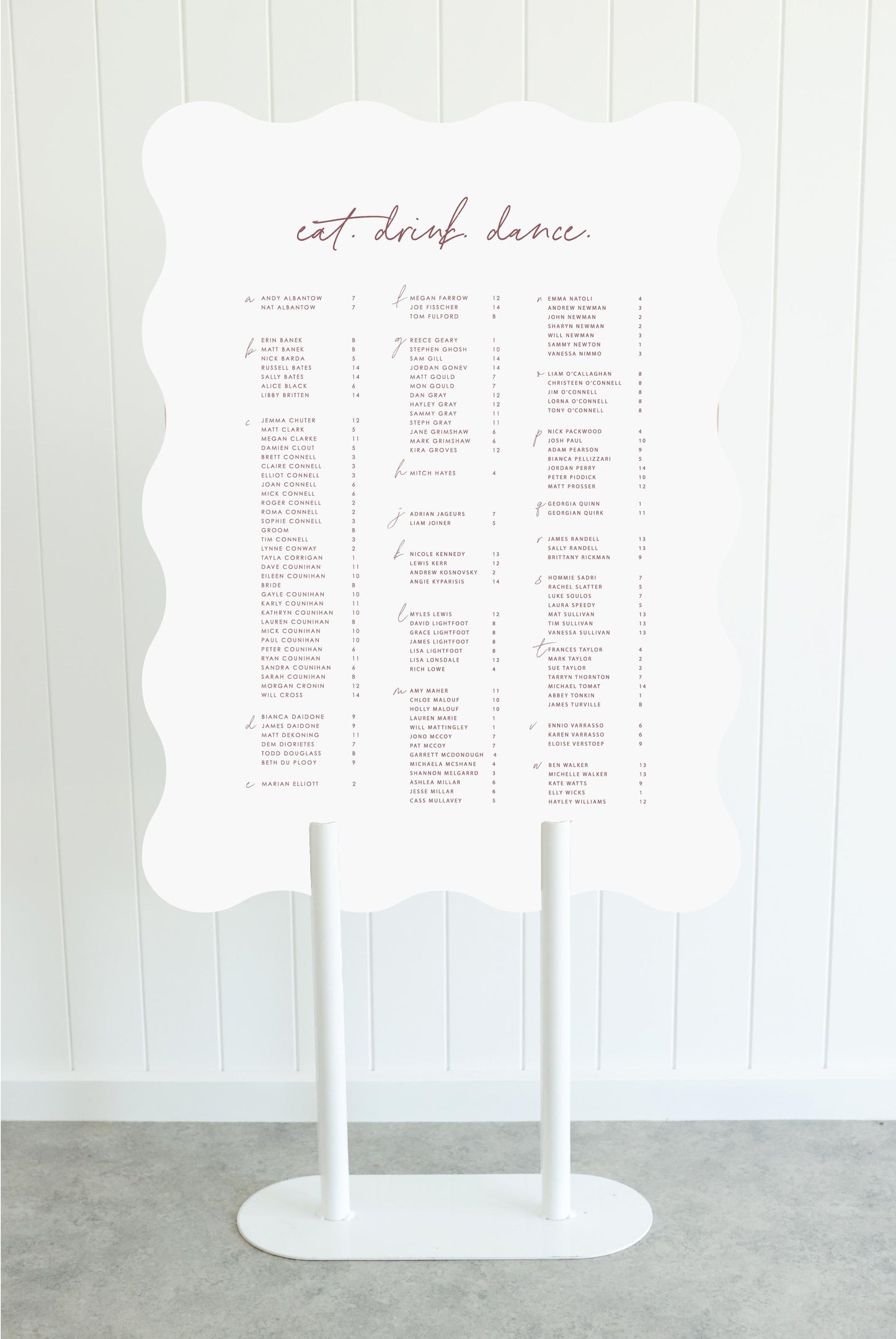 Dreamy Days Seating Chart