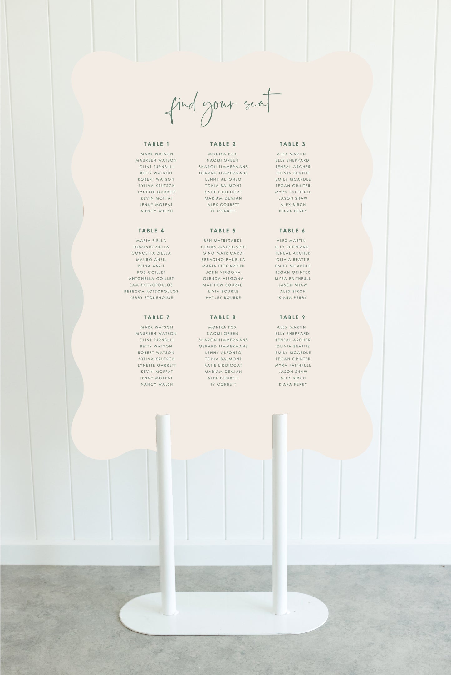 Loved Up Seating Chart