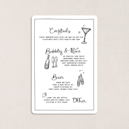 All I Want Drink Menus