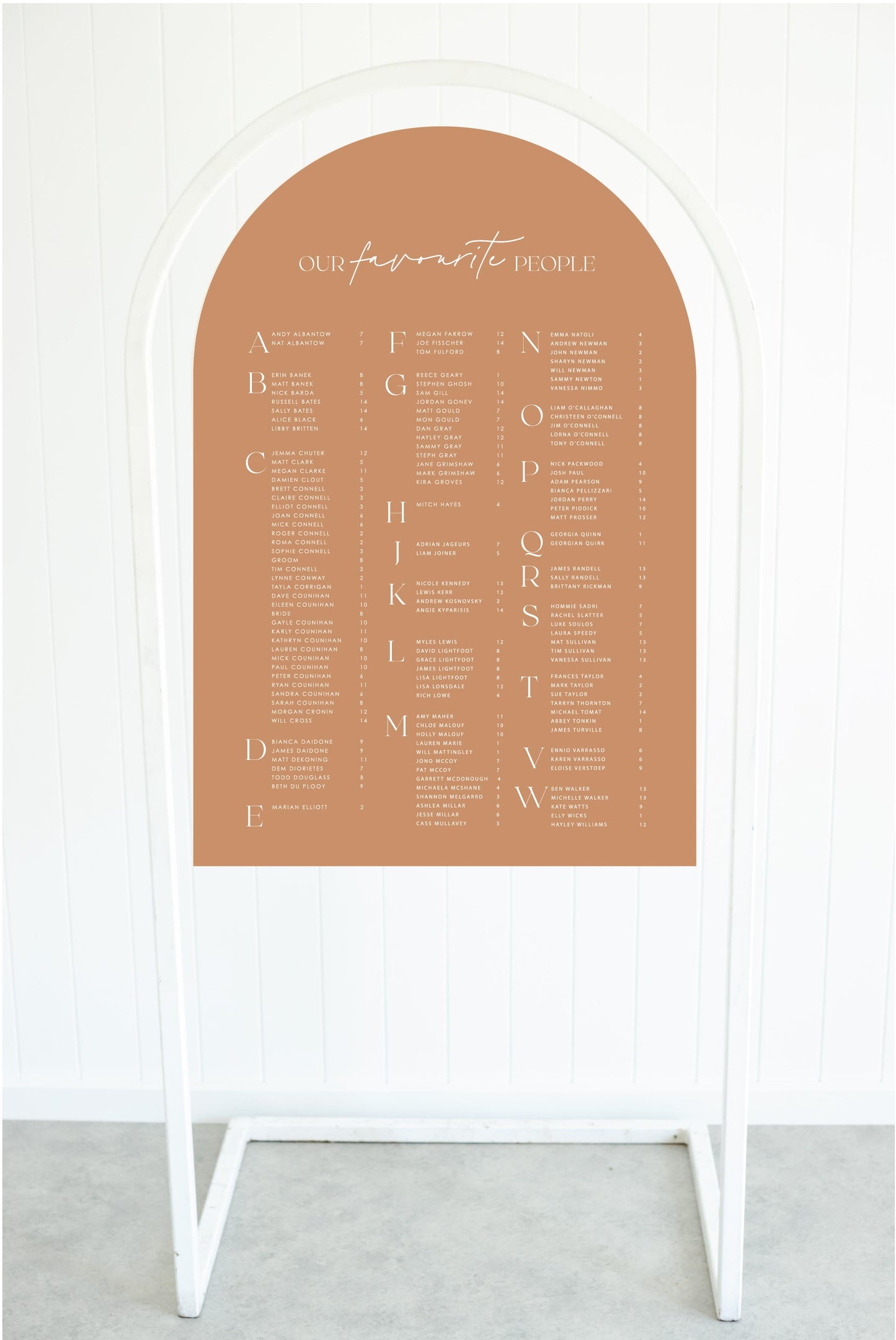 Only One Seating Chart