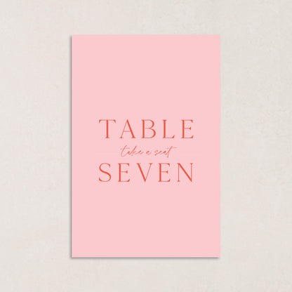 Honeymoon Table Numbers