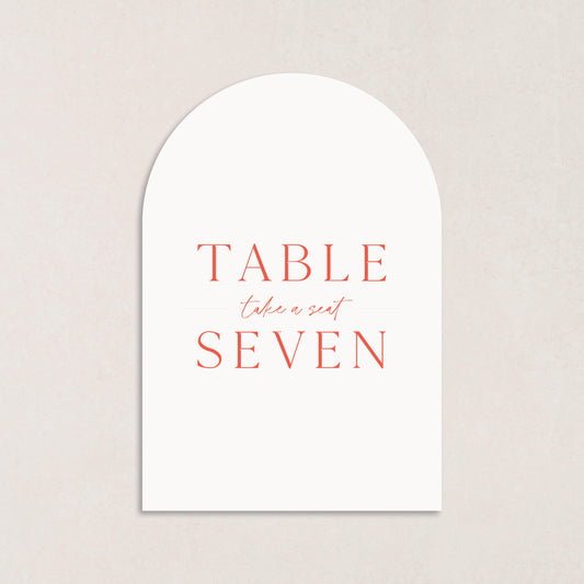 Honeymoon Table Numbers